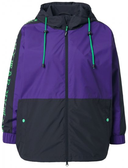 Ulla Popken 845648 Cortavientos con mangas murciélago Lila - Chaquetas - Chaquetas para mujer en tallas grandes