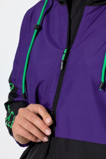 Ulla Popken 845648 Cortavientos con mangas murciélago Lila - Chaquetas - Chaquetas para mujer en tallas grandes