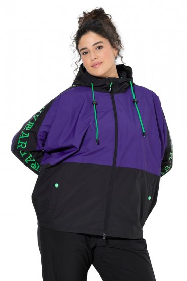 Ulla Popken 845648 Cortavientos con mangas murciélago Lila - Chaquetas - Chaquetas para mujer en tallas grandes