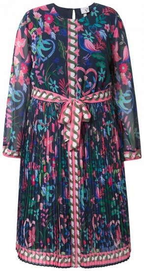 Ulla Popken 845649 Vestido de gasa de flores Azul marino - Vestidos midi - Vestidos midi de talla grande