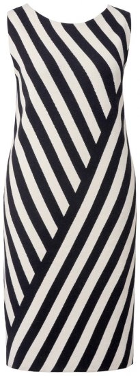 Ulla Popken 845784 Vestido de punto de rayas Negro - Vestidos de verano - Vestidos de verano tallas grandes