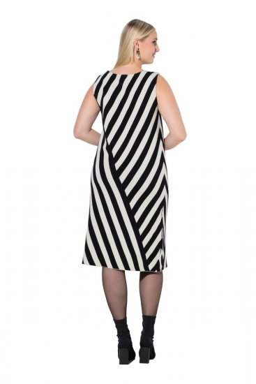 Ulla Popken 845784 Vestido de punto de rayas Negro - Vestidos de verano - Vestidos de verano tallas grandes