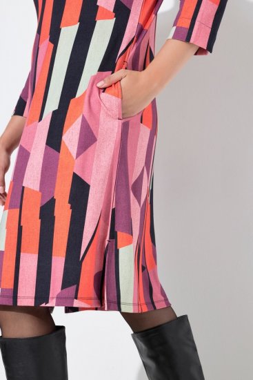 Ulla Popken 845794 Vestido de jersey estampado Rosa - Vestidos - Vestidos para todas las tallas