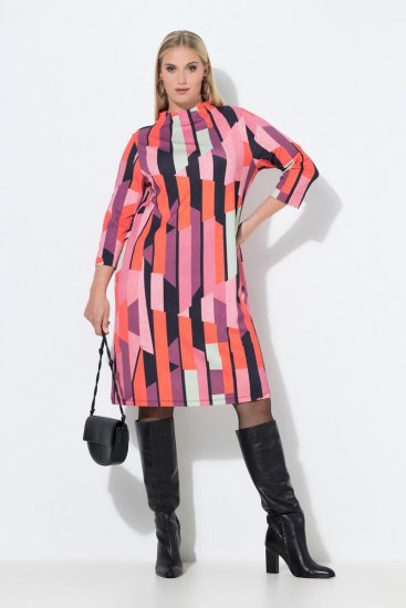 Ulla Popken 845794 Vestido de jersey estampado Rosa - Vestidos - Vestidos para todas las tallas