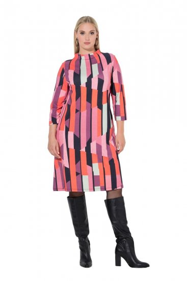 Ulla Popken 845794 Vestido de jersey estampado Rosa - Vestidos - Vestidos para todas las tallas