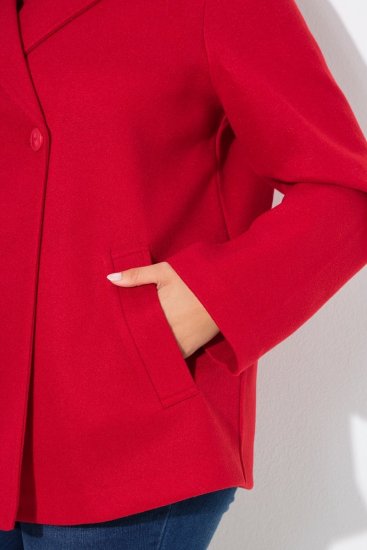 Ulla Popken 846021 Abrigo polar Rojo - Abrigos - Abrigos de talla grande