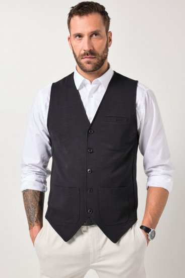 JP1880 846089 Chaleco de felpa Negro - Trajes - Trajes 2XL-8XL