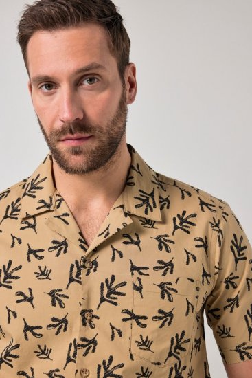 JP1880 Boxy Cuba Short Sleeve Shirt Camel - Camisas - Camisas 2XL-10XL