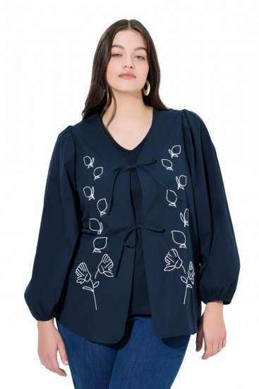 Ulla Popken 846197 Chaqueta Azul marino - Chaquetas - Chaquetas para mujer en tallas grandes