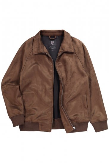 JP1880 846200 Chaqueta bomber en ante sintético Marrón oscuro - Chaquetas - Chaquetas Tallas Grandes 2XL-8XL