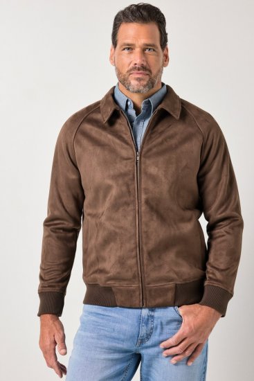 JP1880 846200 Chaqueta bomber en ante sintético Marrón oscuro - Chaquetas - Chaquetas Tallas Grandes 2XL-8XL