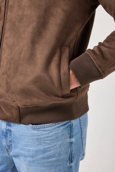 JP1880 846200 Chaqueta bomber en ante sintético Marrón oscuro - Chaquetas - Chaquetas Tallas Grandes 2XL-8XL