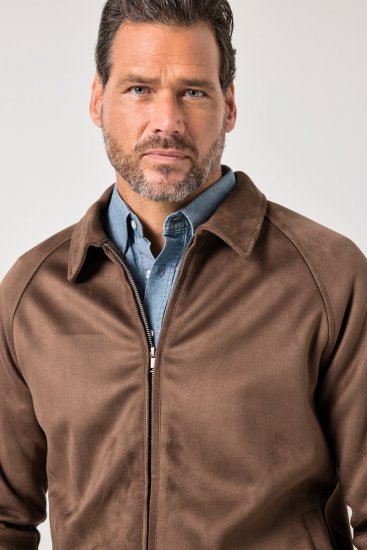 JP1880 846200 Chaqueta bomber en ante sintético Marrón oscuro - Chaquetas - Chaquetas Tallas Grandes 2XL-8XL