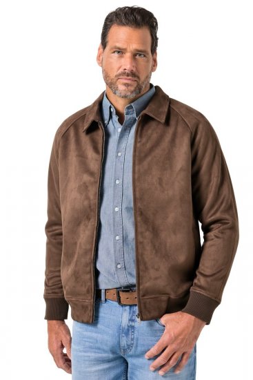 JP1880 846200 Chaqueta bomber en ante sintético Marrón oscuro - Chaquetas - Chaquetas Tallas Grandes 2XL-8XL
