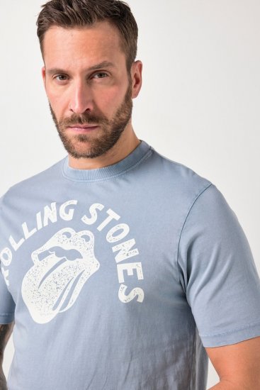 JP1880 846221 Rolling Stones Tongue Camiseta Azul claro - Camisetas de bandas - Camisetas de bandas de música