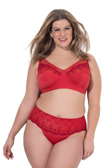 Ulla Popken 846235 Bragas hipster con encaje Rojo - Bragas - 