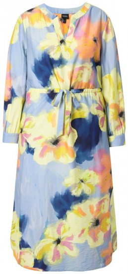 Ulla Popken 846330 Vestido largo de flores Azul claro - Vestidos maxi - Vestidos largos en tallas grandes