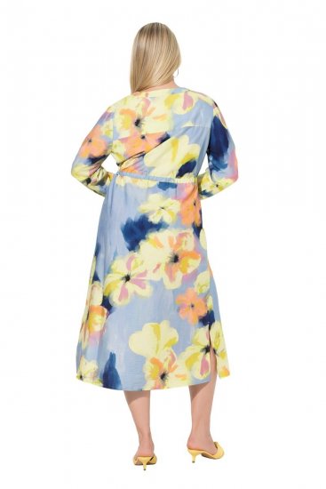Ulla Popken 846330 Vestido largo de flores Azul claro - Vestidos maxi - Vestidos largos en tallas grandes