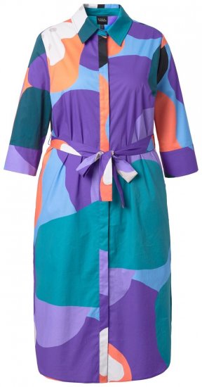 Ulla Popken 846351 Vestido camisero estampado Lila - Vestidos midi - Vestidos midi de talla grande