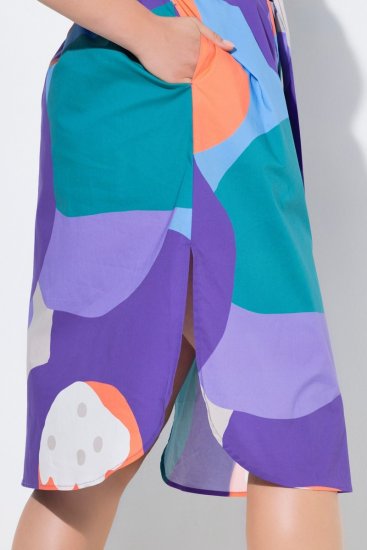 Ulla Popken 846351 Vestido camisero estampado Lila - Vestidos midi - Vestidos midi de talla grande