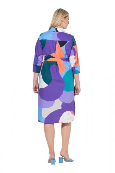 Ulla Popken 846351 Vestido camisero estampado Lila - Vestidos midi - Vestidos midi de talla grande