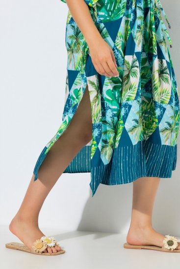 Ulla Popken 846493 Vestido estampado Petróleo - Caftanes - 
