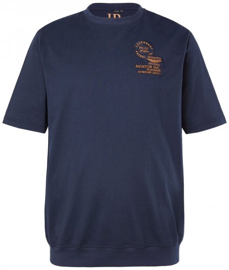 JP1880 846657 Camiseta bellyfit con parches Azul marino TALL - TALL camisas - Camisetas para hombres altos