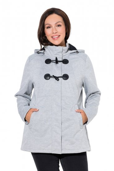 Ulla Popken 846744 Chaqueta softshell Gris jaspeado - Chaquetas - Chaquetas para mujer en tallas grandes