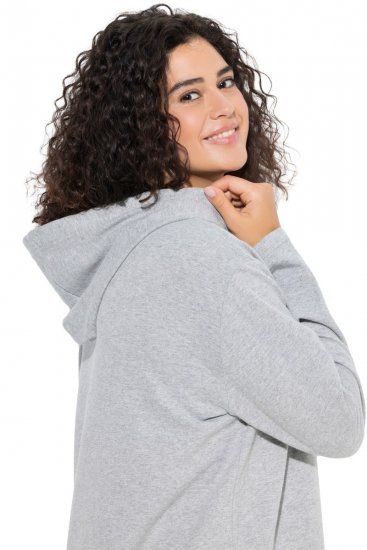 Ulla Popken 846886 Vestido de felpa con capucha Gris jaspeado - Vestidos sudadera - 