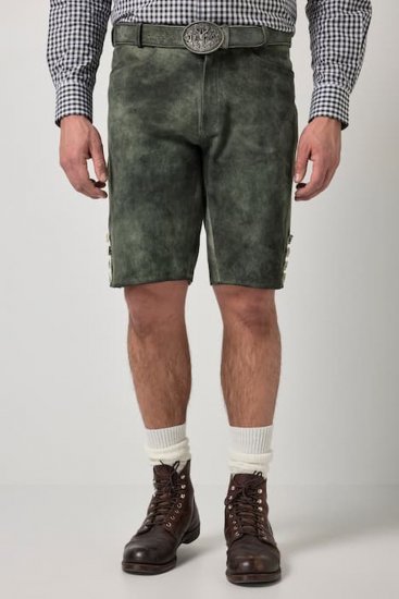 JP1880 846895 Bermudas de serraje de cabra Oliva oscuro - Pantalones cortos - Pantalones cortos W40-W60