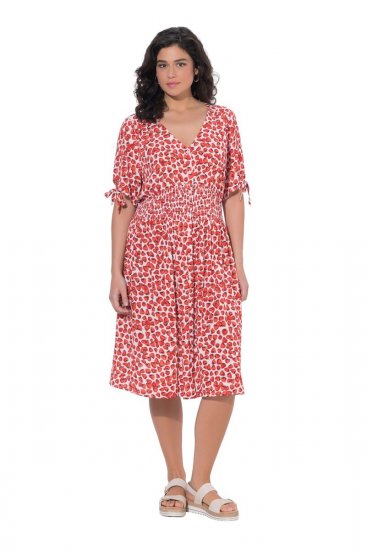 Ulla Popken 846912 Vestido midi estampado Coral - Vestidos midi - Vestidos midi de talla grande