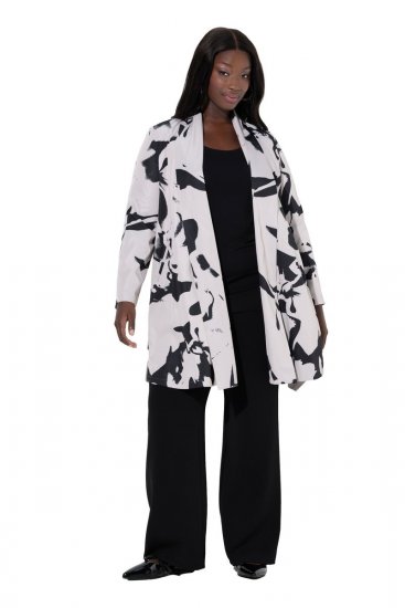 Ulla Popken 846923 Blazer estampado con cuello chal Topo - Blazers - Blazers en tallas grandes para mujer