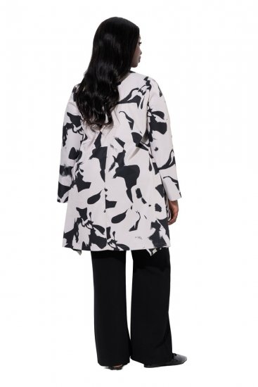 Ulla Popken 846923 Blazer estampado con cuello chal Topo - Blazers - Blazers en tallas grandes para mujer