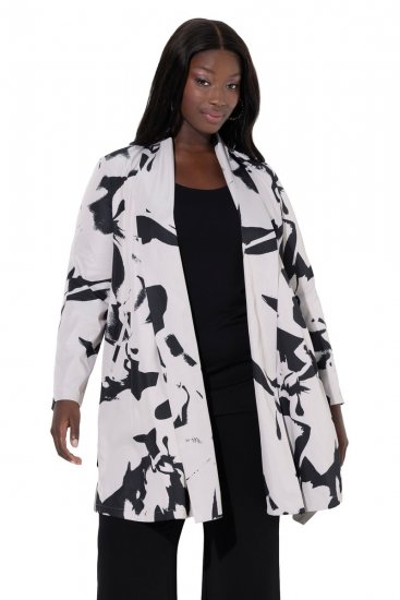 Ulla Popken 846923 Blazer estampado con cuello chal Topo - Blazers - Blazers en tallas grandes para mujer