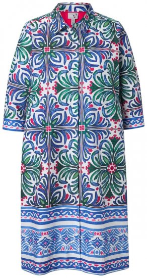 Ulla Popken 846952 Vestido camisero de flores Blanco - Vestidos midi - Vestidos midi de talla grande