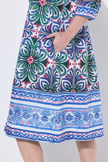 Ulla Popken 846952 Vestido camisero de flores Blanco - Vestidos midi - Vestidos midi de talla grande