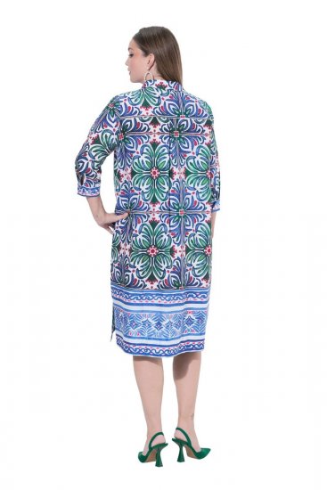 Ulla Popken 846952 Vestido camisero de flores Blanco - Vestidos midi - Vestidos midi de talla grande