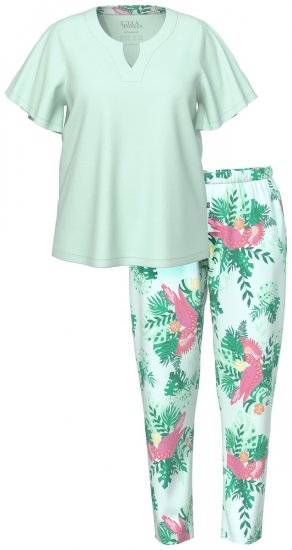 Ulla Popken 846971 Pijama con estampado Verde claro - Pijamas/ropa de estar en casa - 