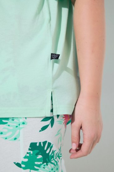 Ulla Popken 846971 Pijama con estampado Verde claro - Pijamas/ropa de estar en casa - 