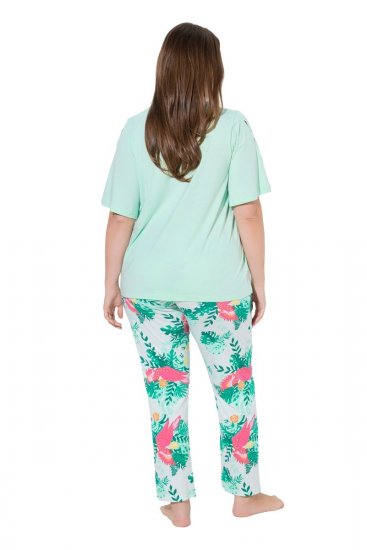Ulla Popken 846971 Pijama con estampado Verde claro - Pijamas/ropa de estar en casa - 
