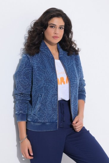 Ulla Popken 847035 Chaqueta acolchada Azul denim - Chaquetas - Chaquetas para mujer en tallas grandes