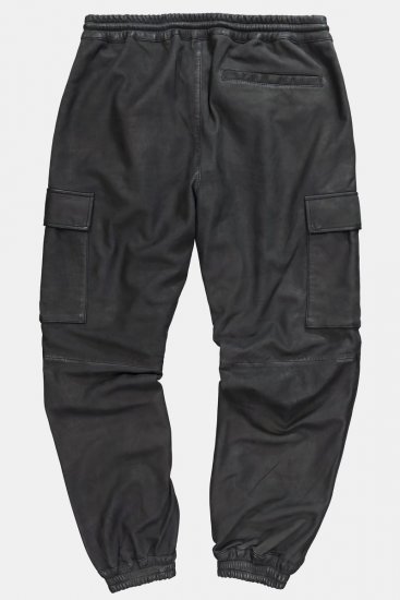 JP1880 847064 Pantalón cargo de napa de cordero Negro - Pantalones de cuero para hombre en tallas grandes - Pantalones de cuero tallas grandes