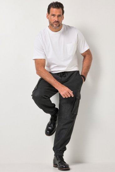 JP1880 847064 Pantalón cargo de napa de cordero Negro - Pantalones de cuero para hombre en tallas grandes - Pantalones de cuero tallas grandes