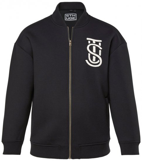 STHUGE 847083 Chaqueta varsity en tejido scuba Negro - Chaquetas - Chaquetas Tallas Grandes 2XL-8XL