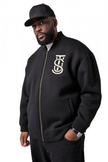STHUGE 847083 Chaqueta varsity en tejido scuba Negro - Chaquetas - Chaquetas Tallas Grandes 2XL-8XL