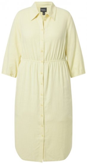 Ulla Popken 847224 Vestido de mezcla de lino Amarillo - Vestidos de verano - Vestidos de verano tallas grandes