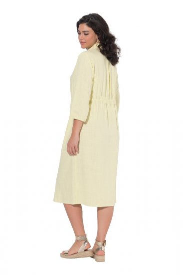 Ulla Popken 847224 Vestido de mezcla de lino Amarillo - Vestidos de verano - Vestidos de verano tallas grandes