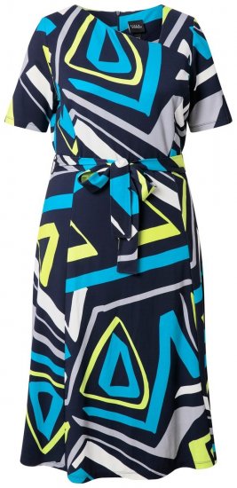 Ulla Popken 847324 Vestido midi estampado Azul marino - Vestidos midi - Vestidos midi de talla grande