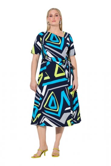 Ulla Popken 847324 Vestido midi estampado Azul marino - Vestidos midi - Vestidos midi de talla grande
