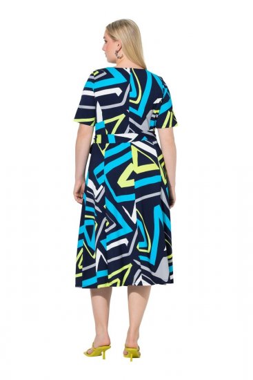Ulla Popken 847324 Vestido midi estampado Azul marino - Vestidos midi - Vestidos midi de talla grande